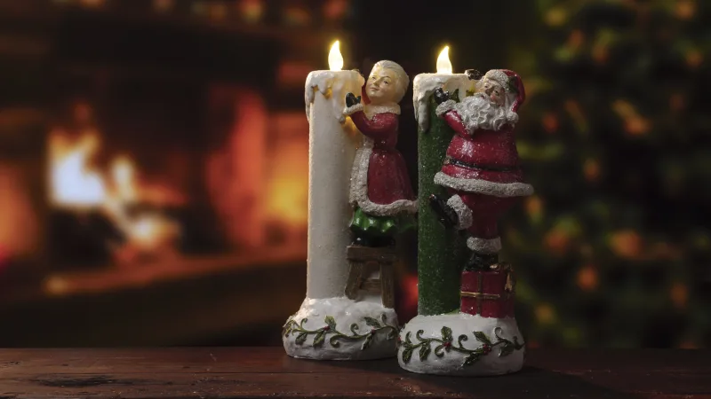 Valerie Parr Hill Holiday Character with Illuminated Candle