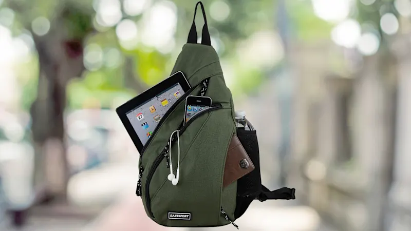 Eastsport Ergo Sling Bag with Water Bottle Pocket