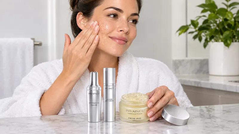 Invaincu Health Intensifying Serum, Exfoliating Facial Peel & Moisturizer Set