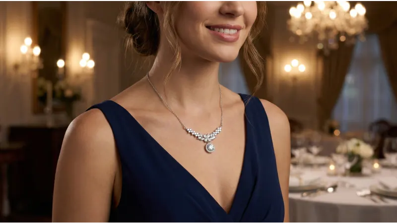 The Moissanite Floral Drop Necklace