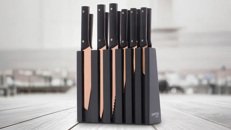 Hampton Forge 13-Piece Knight Copper Cutlery Block Set