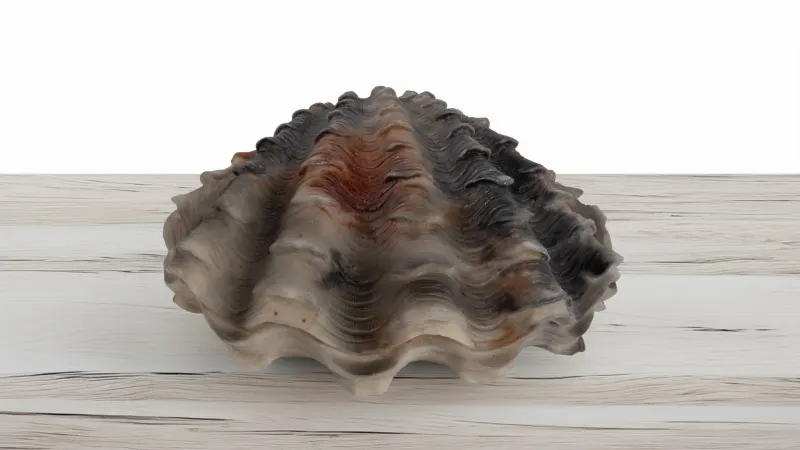Barbara King Indoor/Outdoor Illuminated Sandstone Clam Shell Sculpture