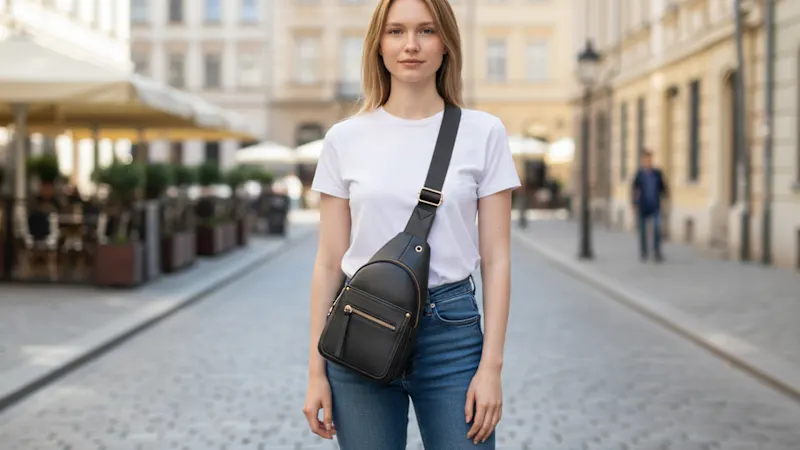 Poppy & Harper Maya Sling Bag with Front Zipper