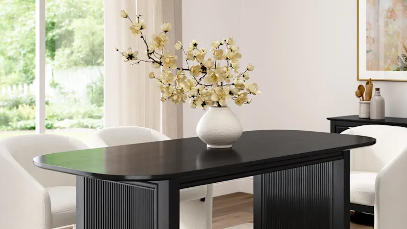 Camille 71W Fluted Base Dining Table
