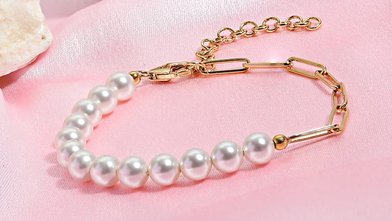 D'Joy Pearl Fancy 6.5" Bracelet in 18K Vermeil Yellow Gold Over Sterling Silver