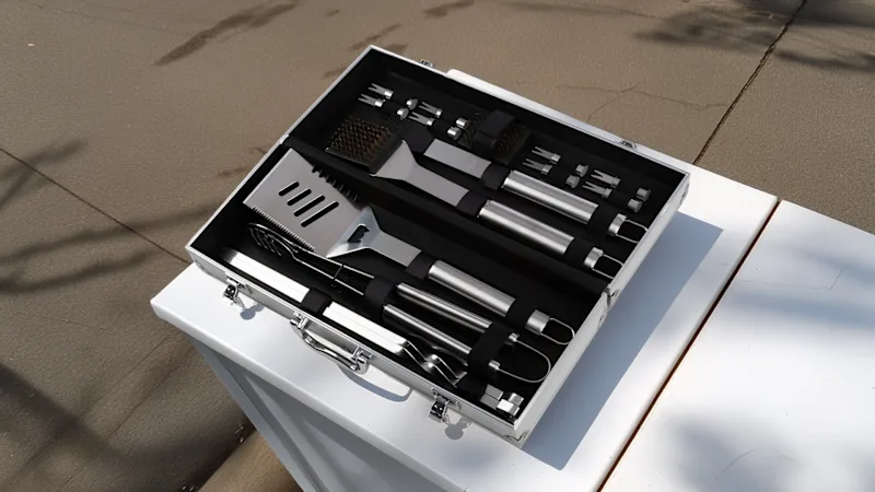 Home Complete 16-Piece BBQ Grill Accessories Set with Aluminum Case