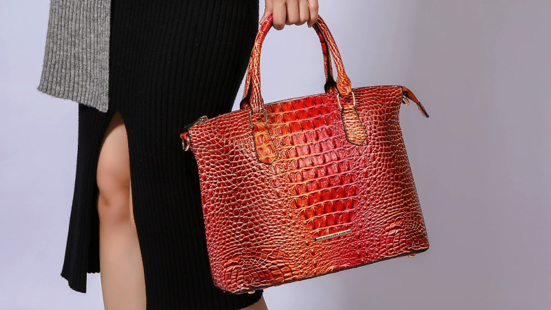 MKF Collection Frankie Faux Crocodile-Embossed Satchel Bag & Wallet Set by Mia K