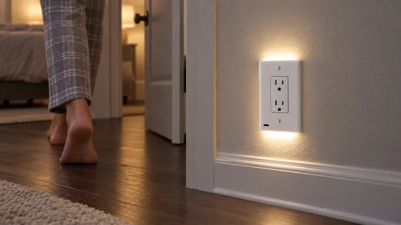 5-Pack: Hakol Outlet Cover with Built-In LED Top/Bottom Night Light