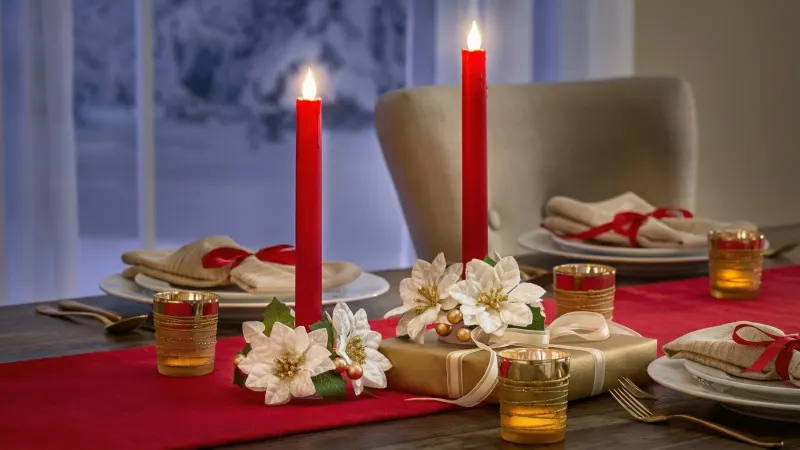 The Flameless Tapered Christmas Candle Set