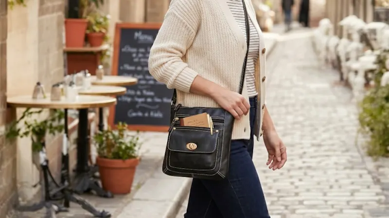 XIX Vintage-Inspired Leather Everyday Buckle Crossbody Shoulder Bag