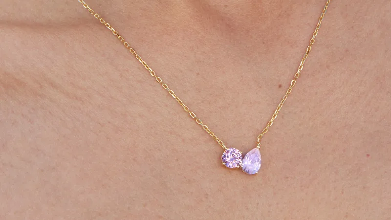Savvy Cie Moi et Toi Round & Pear CZ Pendant