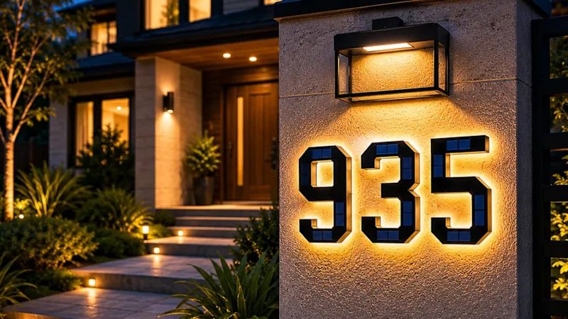 Infinite Basics Solar LED House Number Sign (6.7")