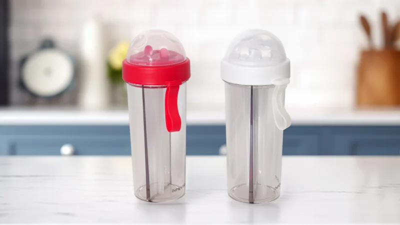 2-Pack: Improvements Dual Chamber Cups with Straws