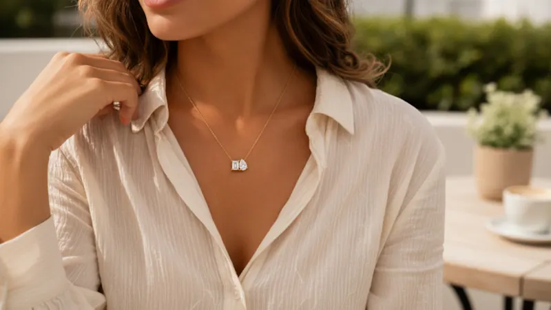 Saffron Toi et Moi Pear & Emerald Cut Cubic Zirconia Double Pendant Necklace