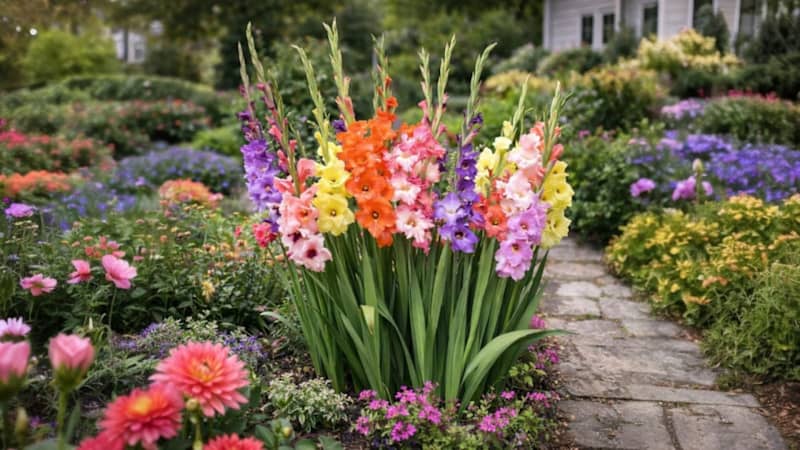 Colorful Mix Gladiolus Flowers (40 Bulbs)