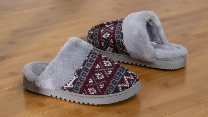 Born Fair Isle Faux Fur Scuff Slippers