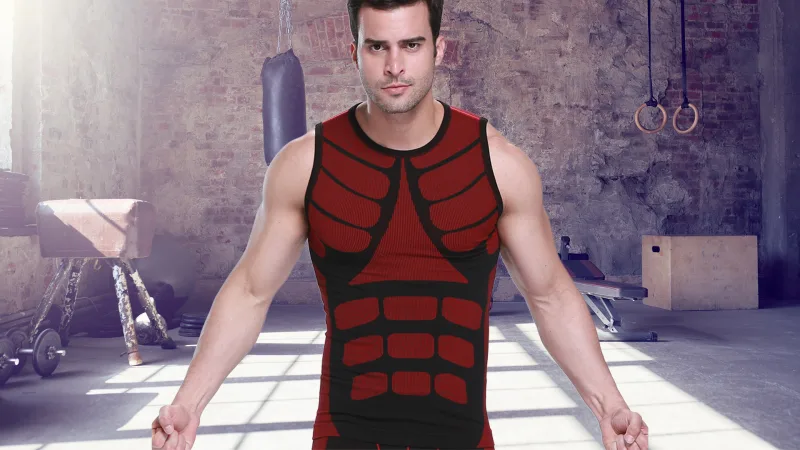 Extreme Fit Block Print Mens Sleeveless Compression Shirt