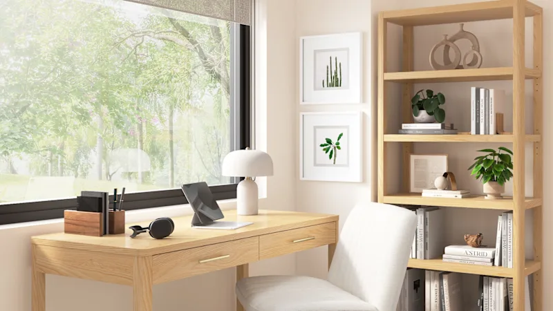 Vera 54W Writing Desk with 5 Shelf Bookcase