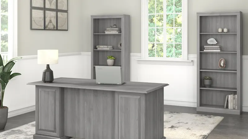 Saratoga Executive Desk and Bookcase Set
