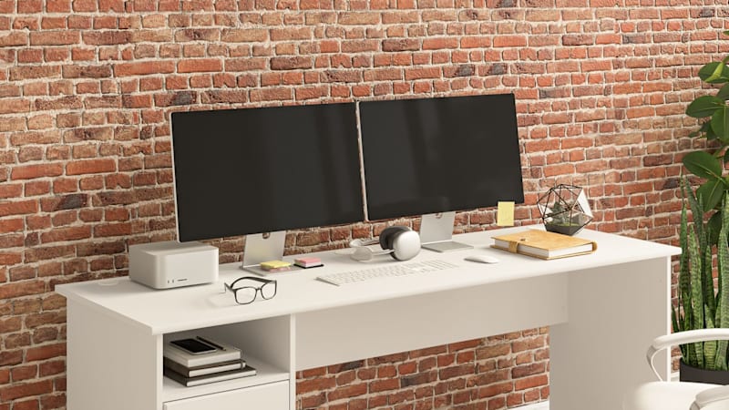 Cabot 72W L Shaped Computer Desk with Storage in White