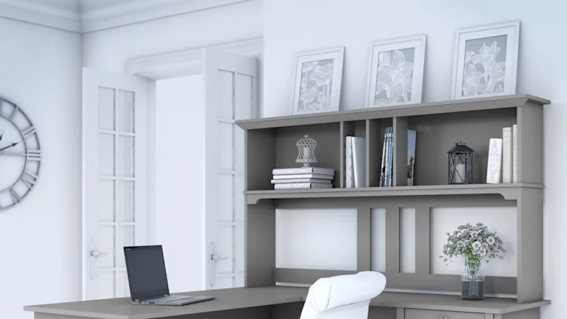 Salinas 60W L Shaped Desk with Hutch