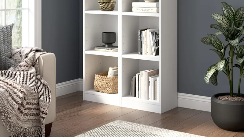 2-Pack: Universal 17W Narrow 5 Shelf Bookcase