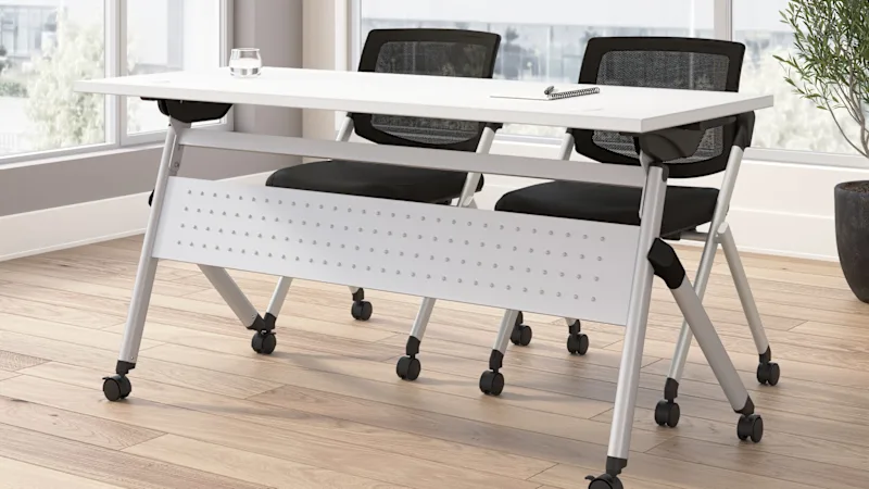Envision 60W Folding Training Table and 2 Folding Chairs