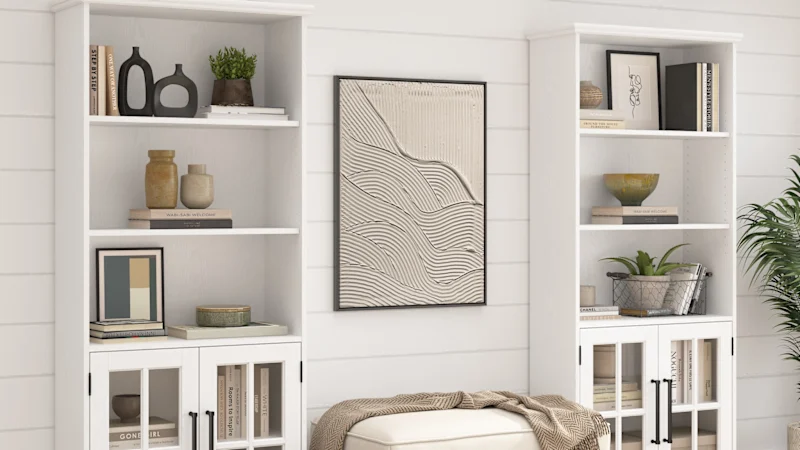 2-Pack: Westbrook 5 Shelf Bookcase with Glass Doors