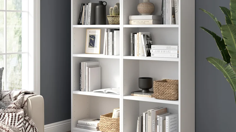2-Pack: Universal 25W Tall 5 Shelf Bookcase