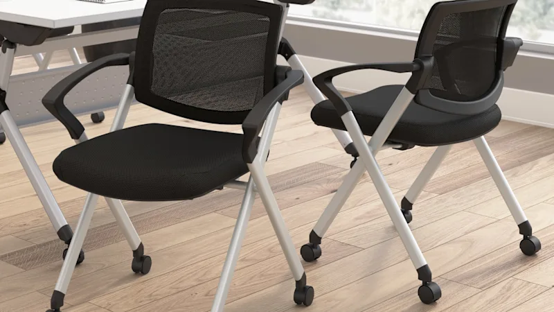 2-Pack: Envision Mesh Back Folding Chairs with Arms
