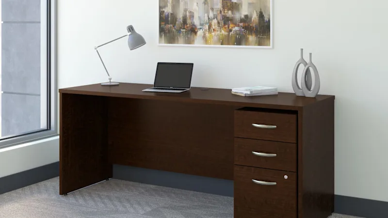 Series C 72W x 24D Office Desk with Mobile File Cabinet