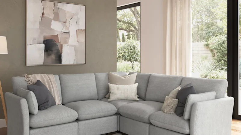 Bush Home Sienna Modular 4-Seater Sectional in Dove Gray