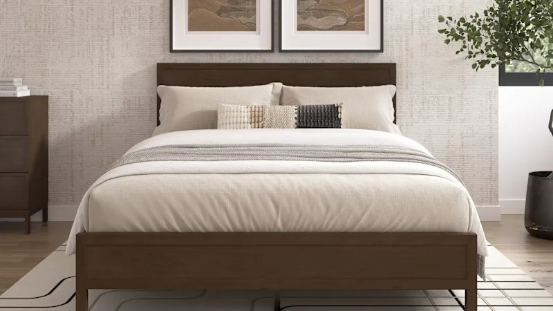 Bush Home Avery Queen Platform Bed Frame with Headboard
