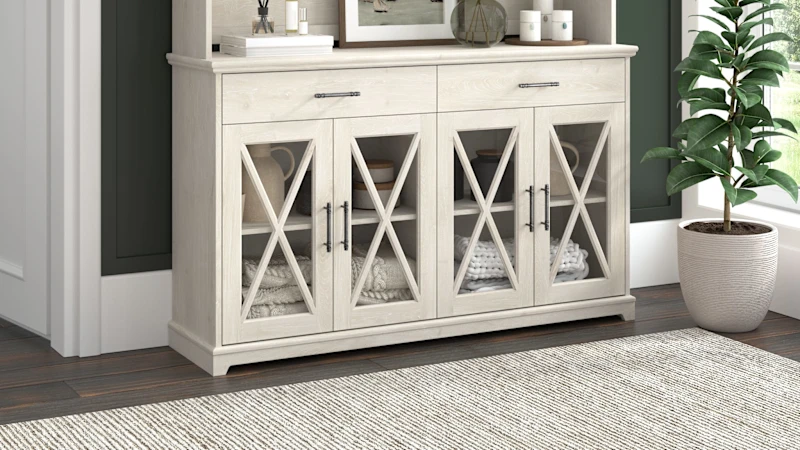 Lennox 60W Farmhouse Sideboard Buffet Cabinet with Hutch