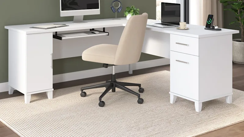 Bush Home Somerset 72W L Shaped Desk with Storage
