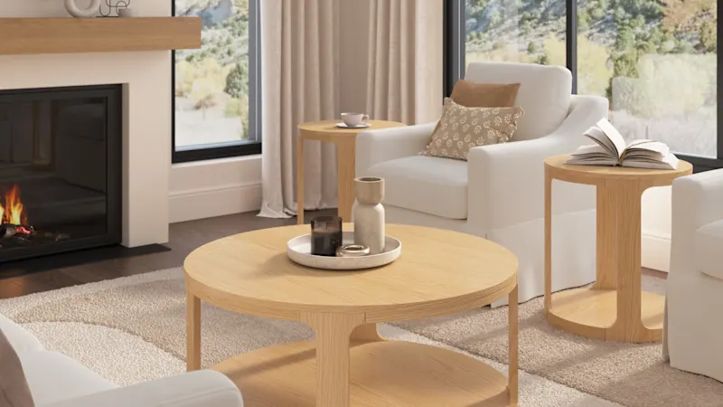 Vera Round Coffee Table with Set of 2 Round End Tables