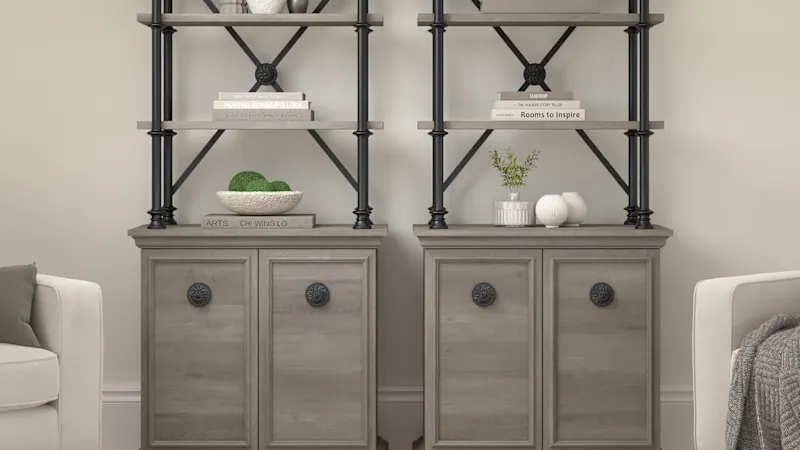 2-Pack: Coliseum Designer Bookcase with Doors