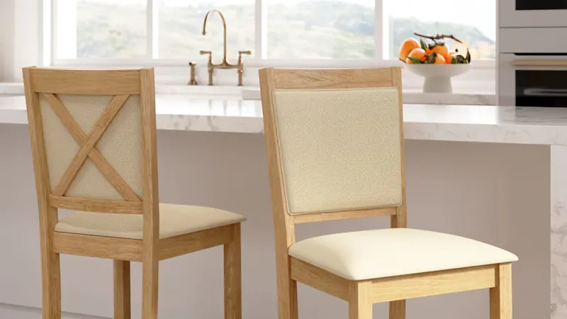 Key West Upholstered Cross Back Dining Counter Stool - Set of 2