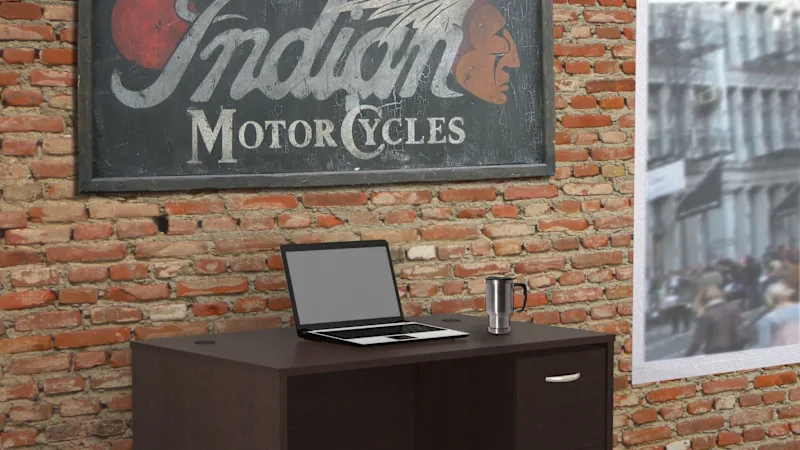 Series C Desk with 2 Drawer Mobile Pedestal