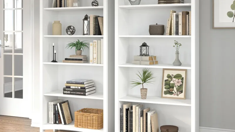 Salinas Tall 5 Shelf Bookcase - Set of 2