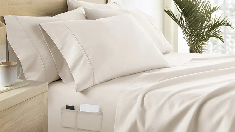 Cloth & Gable 6-Piece Luxe Top Label Pocket Sheet Set with Straps