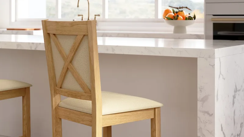 Key West Upholstered Cross Back Dining Counter Stool