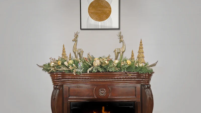 National Tree Company 60" Champagne Wishes Mantel Swag