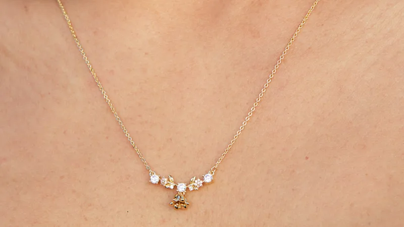 Savvy Cie Cubic Zirconia Bar Necklace