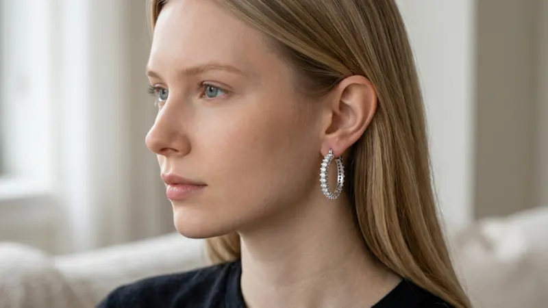 Jaclyn Smith 1/2 Carat Sparkling Moissanite Hoop Earrings