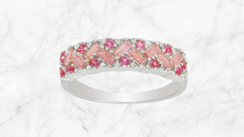 Kylie Harper Baguette-Cut Ombre Band Ring