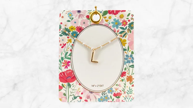 LOREN + OLIVIA Enamel Dot Initial Necklace
