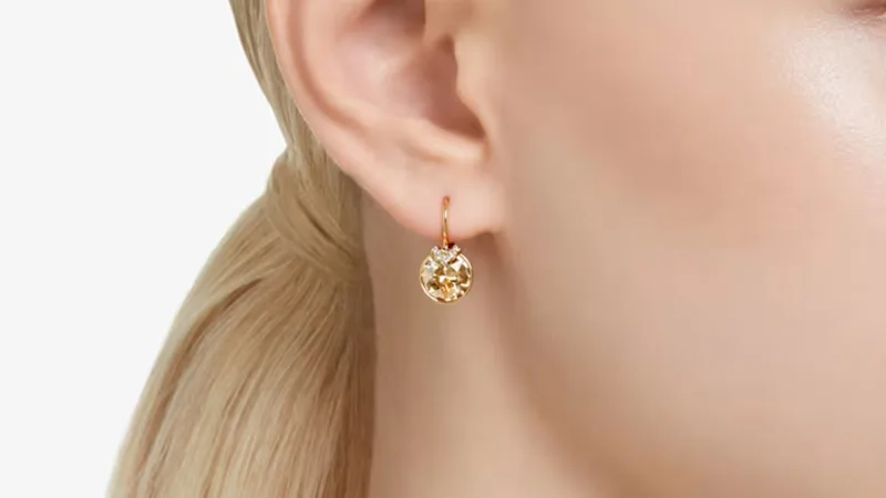 Swarovski Bella V Round Cut Crystal Drop Earrings