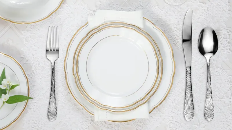 J&V Textiles 40-Piece Stainless Steel Flatware Set-for-8