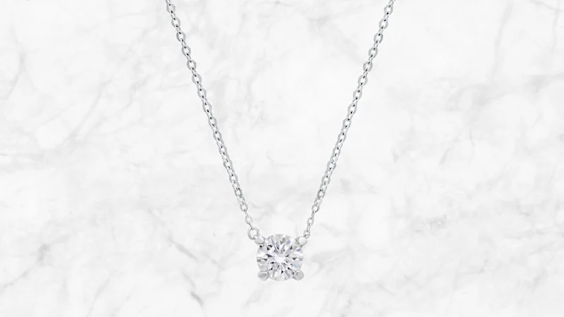 Saffron 0.5 Carat TW Moissanite Pendant Sterling Silver Necklace